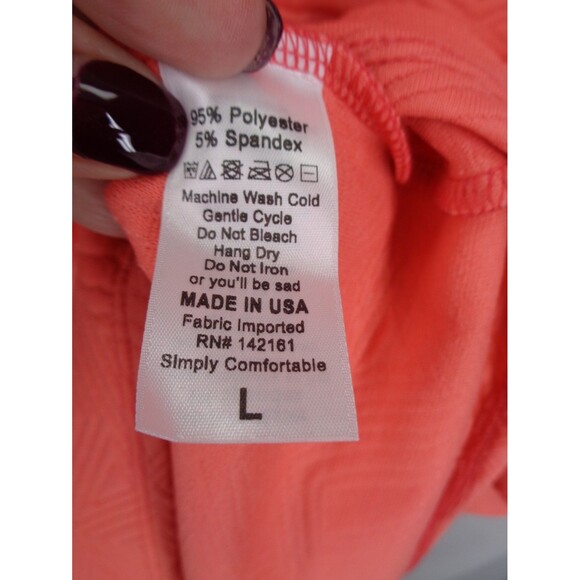 LuLaRoe Amelia Coral Dress Size Large Textured Geometric Triangle Diamond New - Picture 11 of 11